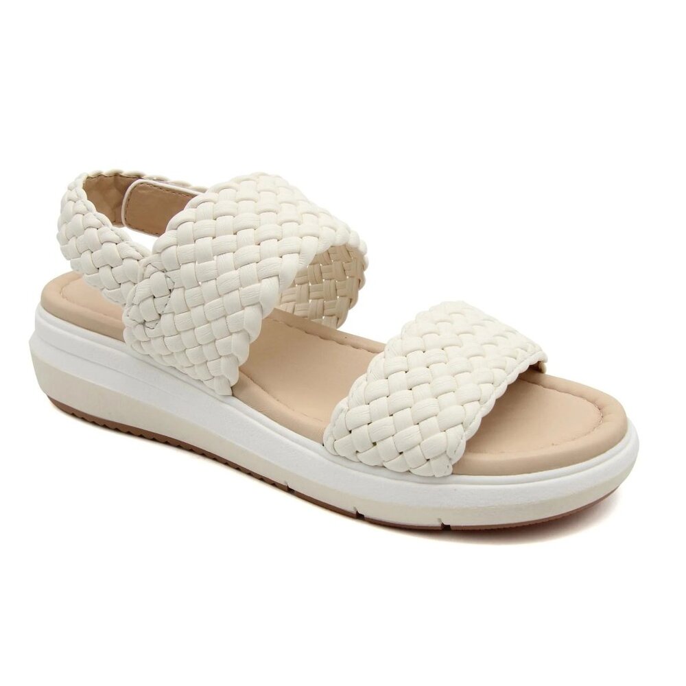 JBU Leila Size 8M Sandal Platform Woven Braided Adjustable Vegan Comfort Elastic